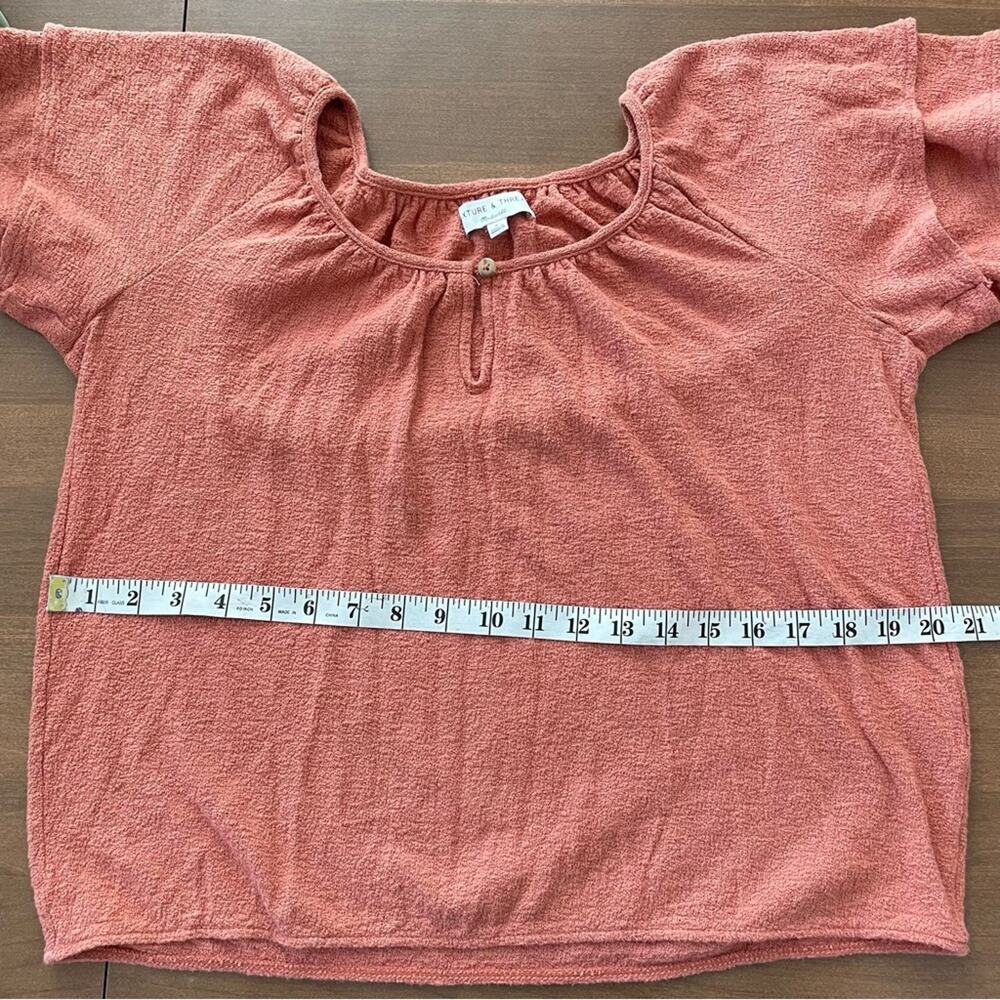 Madewell | Women’s Texture & Thread Tiered-Sleeve Top Layers Rusty Orange Fall S - Picture 10 of 11